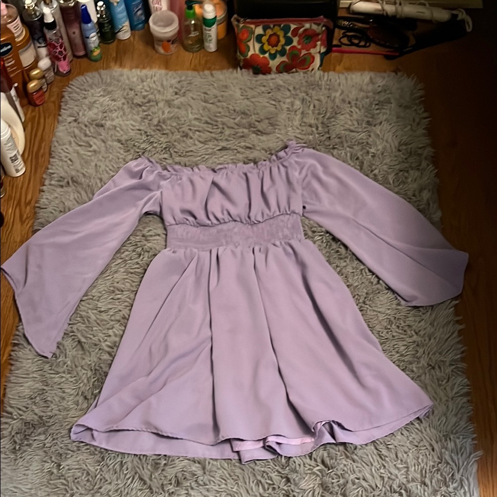 Lavender Off-Shoulder Women’s Dress